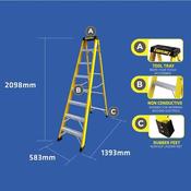 Safeline Heavy Duty Fibreglass 8 Step Ladder image