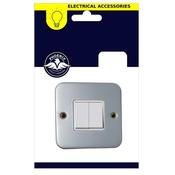 Phoenix Metal Clad Plate Switch 2 Gang 2 Way image