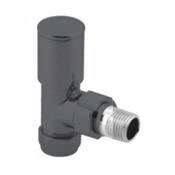 Round Angled Radiator Valves Anthracite image