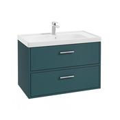Finland 800mm Ocean Blue Matt Wall Hung Vanity Unit Brushed Chrome Handle image