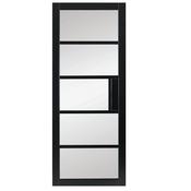 Mayfair Crittall Clear Glass Premium Primed Black 78"x26" image