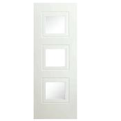 Doras Bergerac 3 Lite Clear Glass White 78"x28" image