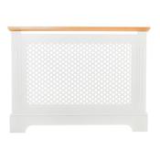 Tema Georgian Radiator Cover 2 Tone White &amp; Oak Small image