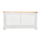 Tema Georgian Radiator Cover 2 Tone White &amp; Oak Medium image