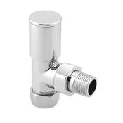Round Angled Radiator Valves Chrome image
