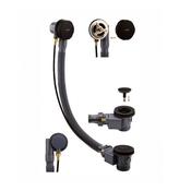 Sync Brass Luxury Round Bath Pop Up Waste Matt Black image