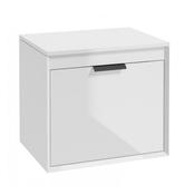 Fjord 600mm Unit With Counter Top Gloss White Black Handle image