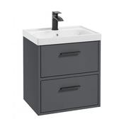 Finland 500mm Vanity Unit Matt Midnight Grey Matt Black Handles image