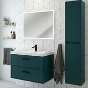 Finland 800mm Ocean Blue Matt Wall Hung Vanity Unit Matt Black Handle image