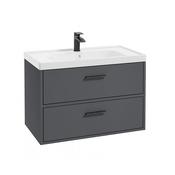 Finland 800mm Vanity Unit Matt Midnight Grey Matt Black Handles image