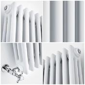 Vaporo Tradicio 3 Column Horizontal Radiator 600mm x 605mm White image