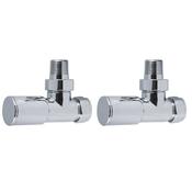 Vaporo Rounded Angled Radiator Valves Chrome image