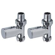 Vaporo Round Straight Radiator Valves Chrome image