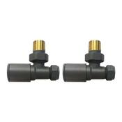 Vaporo Round Angled Radiator Valves Anthracite image