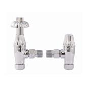 Angled Antique Radiator Valves Chrome image