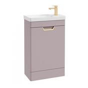 Freya 550mm 1 Door Floor Unit Matt Cashmere Pink Brushed Gold Handle image
