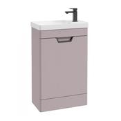 Freya 550mm 1 Door Floor Unit Matt Cashmere Pink Matt Black Handle image