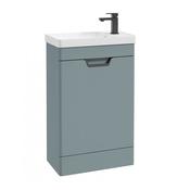 Freya 550mm 1 Door Floor Unit Matt Coral Green Matt Black Handle image
