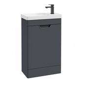 Freya 550mm 1 Door Floor Unit Matt Night Sky Blue Matt Black Handle image