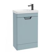Freya 550mm 1 Door Floor Unit Matt Morning Sky Blue Matt Black Handle image