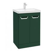 Freya 600mm 2 Door Floorstanding Vanity Unit Matt Wreath Green Brushed Chrome Handle image