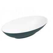Skal Oval Wash Basin 600mm x 350mm White Ocean Blue image