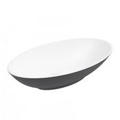 Skal Oval Wash Basin 600mm x 350mm White Midnight Grey image