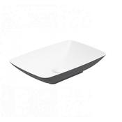 Skal Rectangle Wash Basin 600mm x 400mm White Midnight Grey image