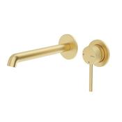 Alita Wall Mounted Basin Mixer Tap Brushed Gold image