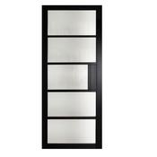 Mayfair Crittall Reeded Glass Premium Primed Black Door All Sizes image