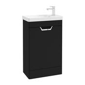 Freya 550mm 1 Door Floor Unit Matt Black Brushed Chrome Handle