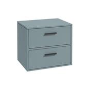 Finland 600mm Countertop Vanity Unit Matt Coral Green  Matt Black Handle image