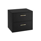 Finland 600mm Countertop Vanity Unit Matt Black  Brushed Gold Handle image