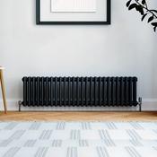 Vaporo Tradicio 3 Column Horizontal Radiator 300mm x 1010mm Matt Black image
