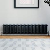 Vaporo Tradicio 3 Column Horizontal Radiator 300mm x 1460mm Matt Black image
