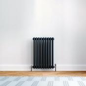 Vaporo Tradicio 3 Column Horizontal Radiator 600mm x 425mm Matt Black image