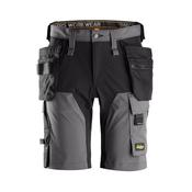 Snickers Workwear 6175 Stretch Shorts Holster Pockets Steel Grey/Black image