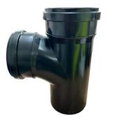 Pipelife 4" Double Socket 90 Degree Soil Branch Black