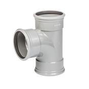 Pipelife 4" Triple Socket 90 Degree Soil Branch Grey