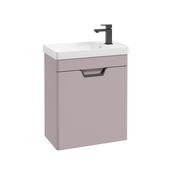 Freya 550mm 1 Door Wall Unit Cashmere Pink Matt Black Handle image