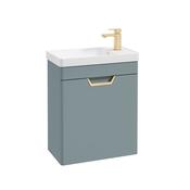 Freya 550mm 1 Door Wall Unit Coral Green Brushed Gold Handle image