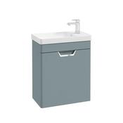 Freya 550mm 1 Door Wall Unit Coral Green Brushed Chrome Handle image