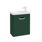 Freya 550mm 1 Door Wall Unit Wreath Green Brushed Chrome Handle image