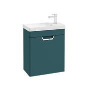 Freya 550mm 1 Door Wall Unit Ocen Blue Brushed Chrome Handle