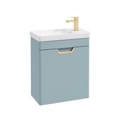 Freya 550mm 1 Door Wall Unit Morning Sky Blue Brushed Gold Handle image