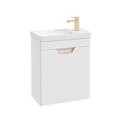 Freya 550mm 1 Door Wall Unit White Brushed Gold Handle image