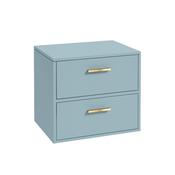 Finland 600mm Countertop Vanity Unit Matt Morning Sky Blue Brushed Gold Handle image