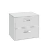 Finland 600mm Countertop Vanity Unit Matt White Brushed Chrome Handle image