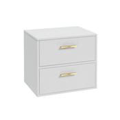 Finland 600mm Countertop Vanity Unit Matt White Brushed Gold Handle image