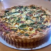 Roasted Red Pepper Feta, Spinach Mint Quiche